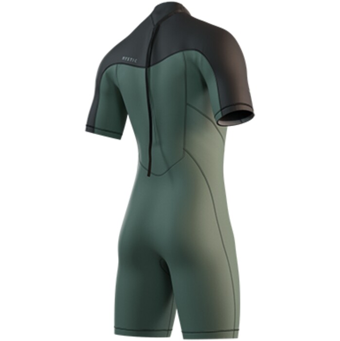 2025 Mystic Mens Brand 3/2mm Back Zip Flatlock Shorty Wetsuit 35000.250035 - Dark Olive